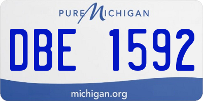 MI license plate DBE1592