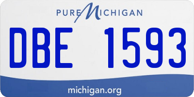 MI license plate DBE1593