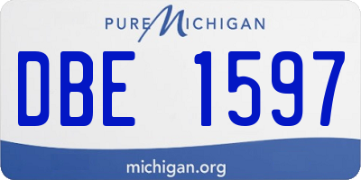 MI license plate DBE1597