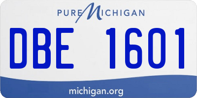 MI license plate DBE1601