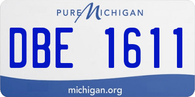 MI license plate DBE1611