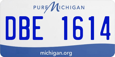 MI license plate DBE1614
