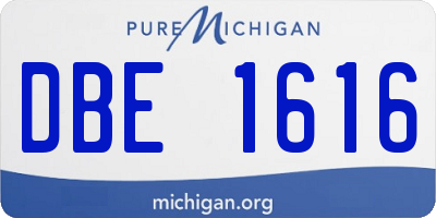 MI license plate DBE1616