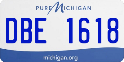 MI license plate DBE1618