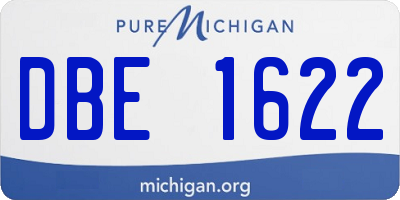 MI license plate DBE1622
