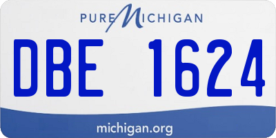 MI license plate DBE1624