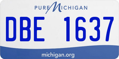 MI license plate DBE1637