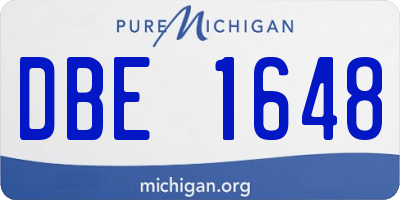 MI license plate DBE1648