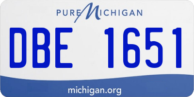 MI license plate DBE1651