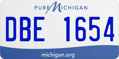 MI license plate DBE1654