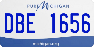 MI license plate DBE1656