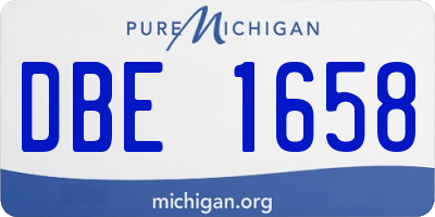 MI license plate DBE1658