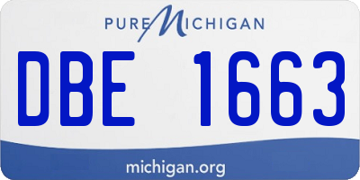 MI license plate DBE1663