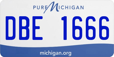 MI license plate DBE1666