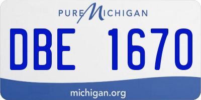 MI license plate DBE1670