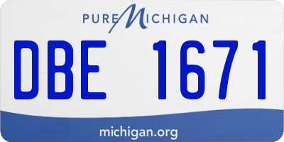 MI license plate DBE1671