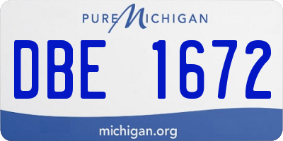 MI license plate DBE1672