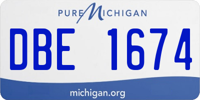 MI license plate DBE1674