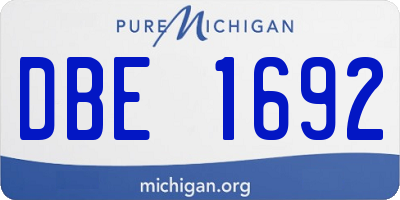 MI license plate DBE1692