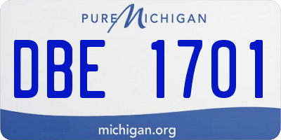 MI license plate DBE1701