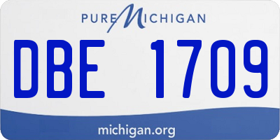 MI license plate DBE1709