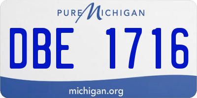 MI license plate DBE1716