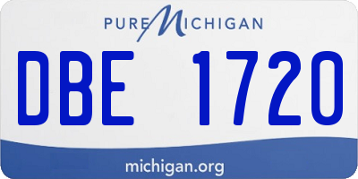 MI license plate DBE1720