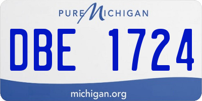MI license plate DBE1724