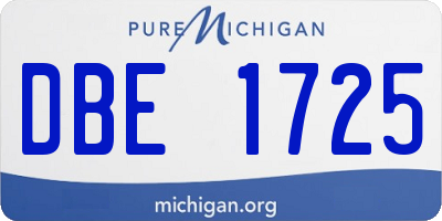 MI license plate DBE1725