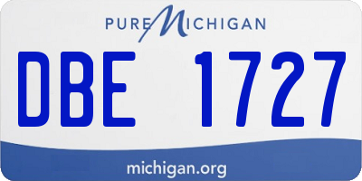 MI license plate DBE1727