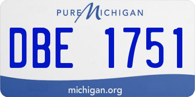 MI license plate DBE1751