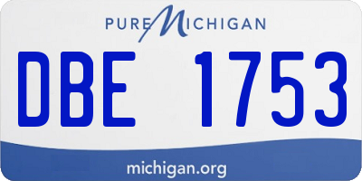 MI license plate DBE1753
