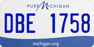 MI license plate DBE1758