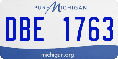 MI license plate DBE1763