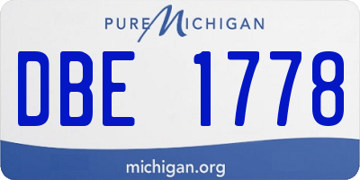 MI license plate DBE1778