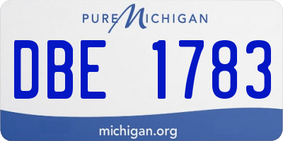 MI license plate DBE1783