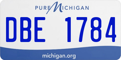 MI license plate DBE1784