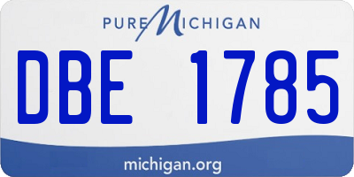 MI license plate DBE1785
