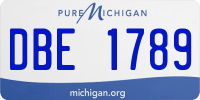 MI license plate DBE1789