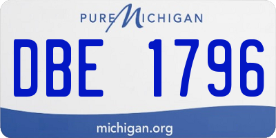 MI license plate DBE1796