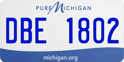 MI license plate DBE1802