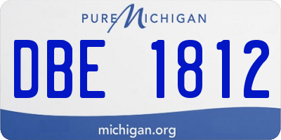 MI license plate DBE1812