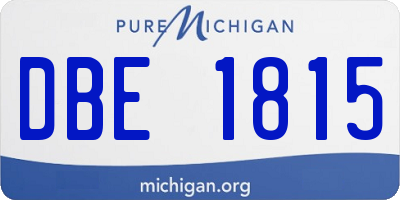 MI license plate DBE1815