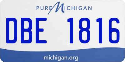 MI license plate DBE1816