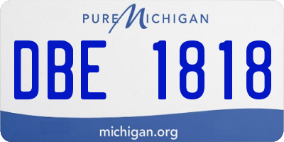 MI license plate DBE1818