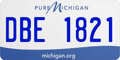 MI license plate DBE1821