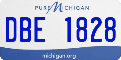 MI license plate DBE1828