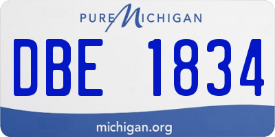 MI license plate DBE1834