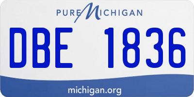 MI license plate DBE1836
