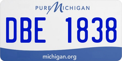 MI license plate DBE1838